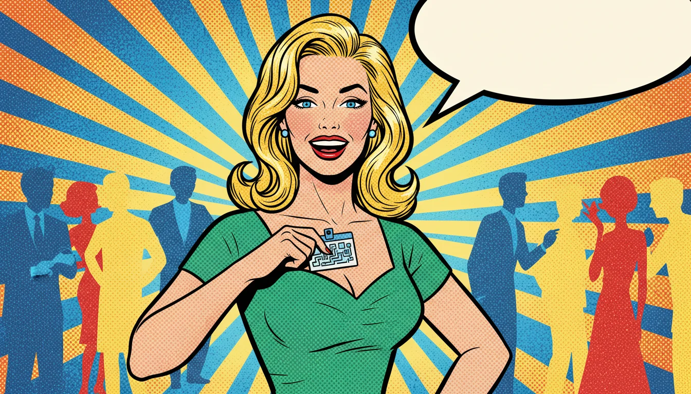 Blonde party pro slaps on a schema name tag to clarify her website's vibe for search engines.